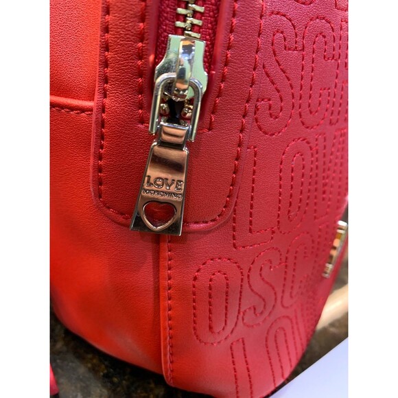 Love Moschino Vegan Red Mini Backpack NWOT - Picture 4 of 10